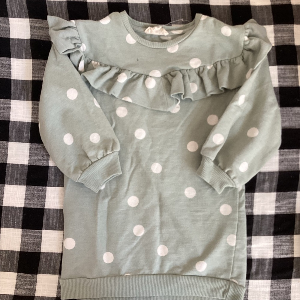 Polka Dot Ruffle sweater dress